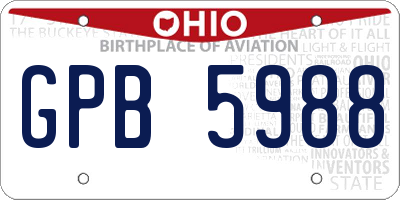 OH license plate GPB5988
