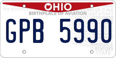 OH license plate GPB5990