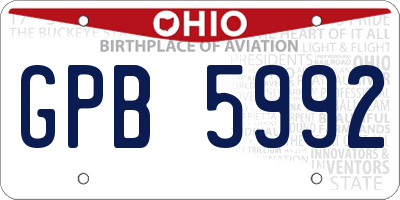 OH license plate GPB5992