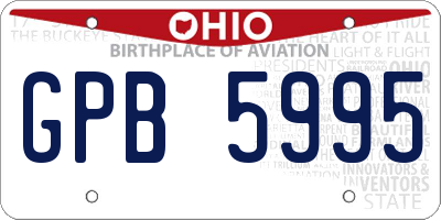 OH license plate GPB5995