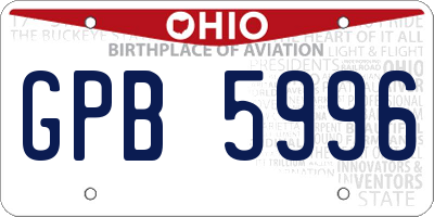 OH license plate GPB5996