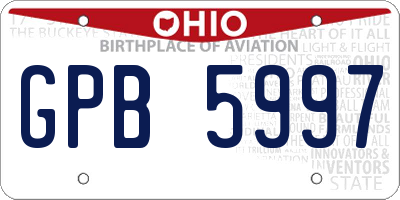 OH license plate GPB5997