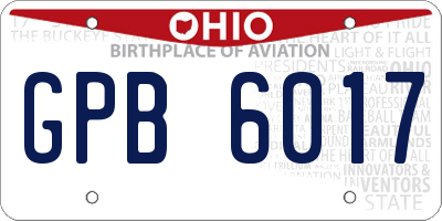 OH license plate GPB6017