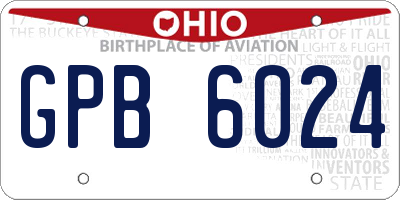 OH license plate GPB6024