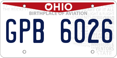 OH license plate GPB6026