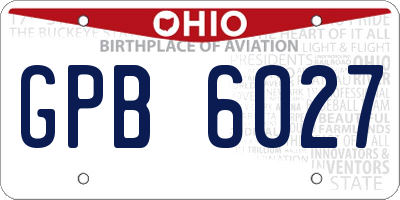 OH license plate GPB6027