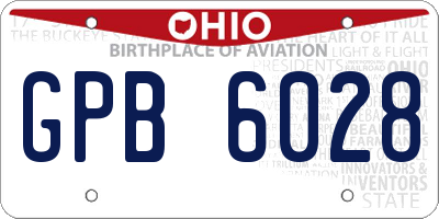 OH license plate GPB6028
