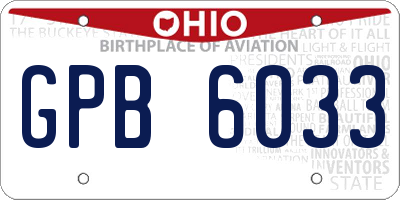 OH license plate GPB6033