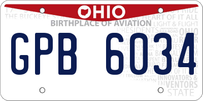OH license plate GPB6034