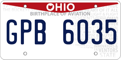OH license plate GPB6035