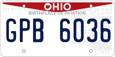 OH license plate GPB6036
