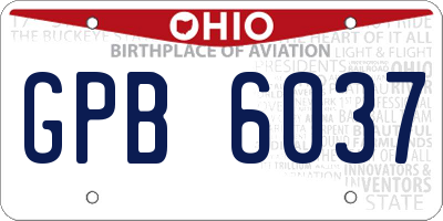 OH license plate GPB6037