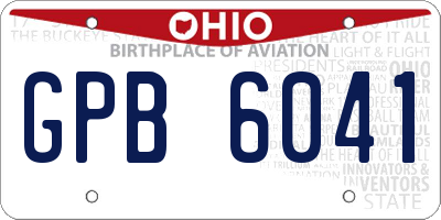OH license plate GPB6041