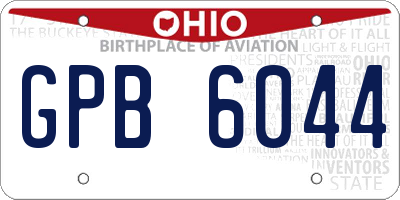 OH license plate GPB6044