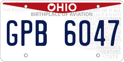OH license plate GPB6047