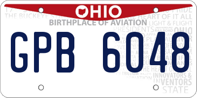 OH license plate GPB6048