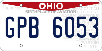 OH license plate GPB6053