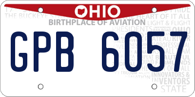 OH license plate GPB6057