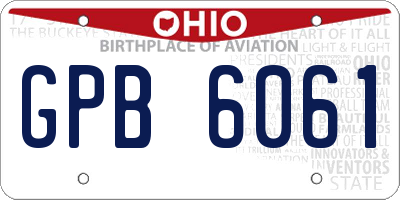 OH license plate GPB6061