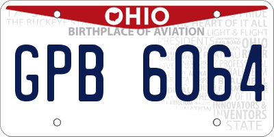 OH license plate GPB6064
