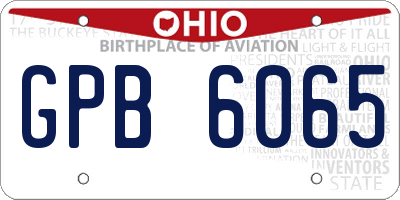 OH license plate GPB6065