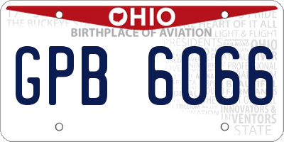 OH license plate GPB6066