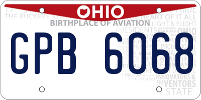 OH license plate GPB6068