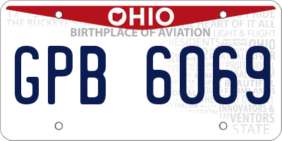 OH license plate GPB6069