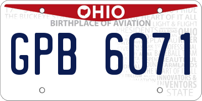 OH license plate GPB6071