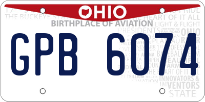 OH license plate GPB6074