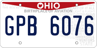 OH license plate GPB6076