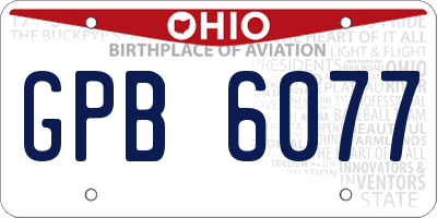 OH license plate GPB6077