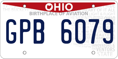 OH license plate GPB6079