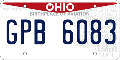 OH license plate GPB6083