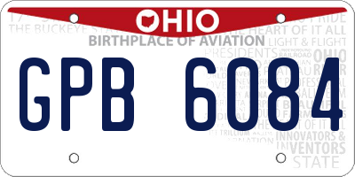 OH license plate GPB6084