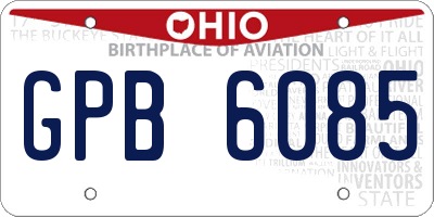 OH license plate GPB6085
