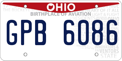 OH license plate GPB6086