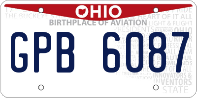 OH license plate GPB6087