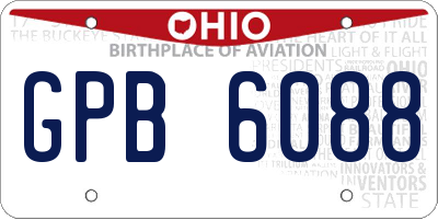 OH license plate GPB6088