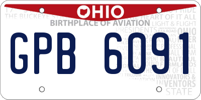OH license plate GPB6091