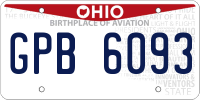 OH license plate GPB6093