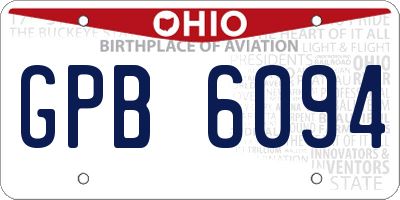 OH license plate GPB6094