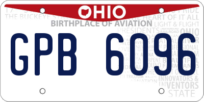 OH license plate GPB6096