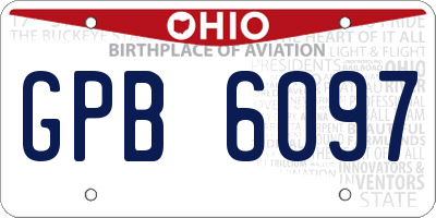OH license plate GPB6097