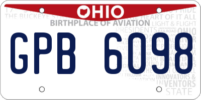 OH license plate GPB6098