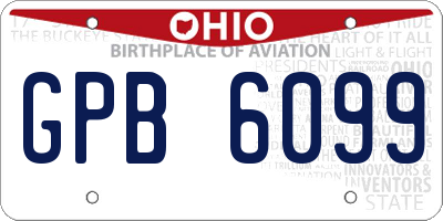 OH license plate GPB6099