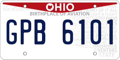 OH license plate GPB6101