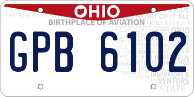 OH license plate GPB6102