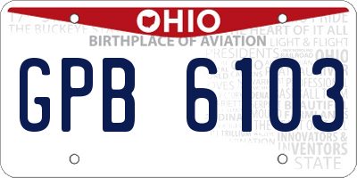 OH license plate GPB6103
