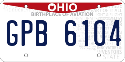 OH license plate GPB6104